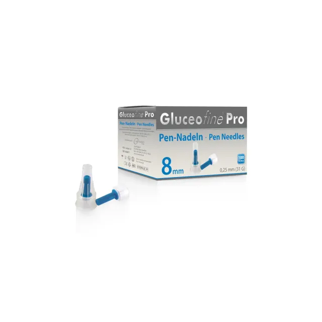 Metrado Gluceofine Pro Pen-Nadeln 31G x 8 mm Silikon